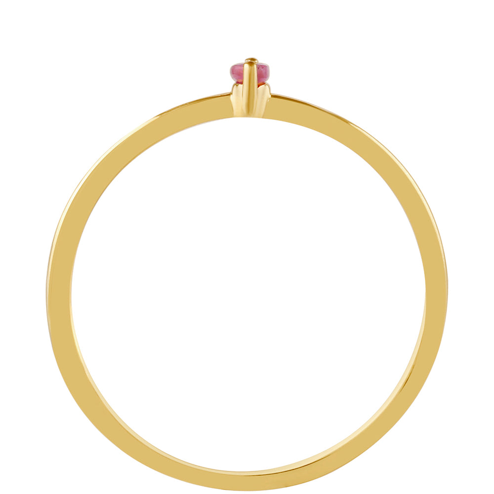 Anillo de Plata Bañada en Oro con Rubí de Tailandia 4 