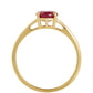Anillo de Plata Bañada en Oro con Rubí de Tailandia