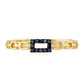 Anillo de Plata Bañada en Oro con Diamante Azul