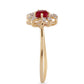 Anillo de Oro 9K con Rubí de Madagascar y Zircón Blanco