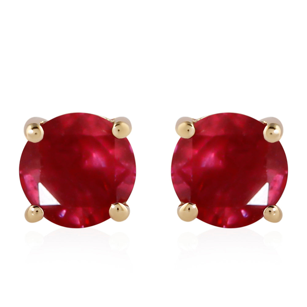 Pendientes de Oro 9K con Rubí de Madagascar