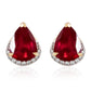 Pendientes de Oro 9K con Rubí de Madagascar y Zircón Blanco