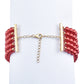 Pulsera de Plata Bañada en Oro con Perla roja de río