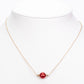Collar de Plata Bañada en Oro con Perla roja de río