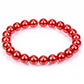 Conjunto de Plata Bañada en Oro con Perla roja de río ( Collar +Pendientes +Pulsera )