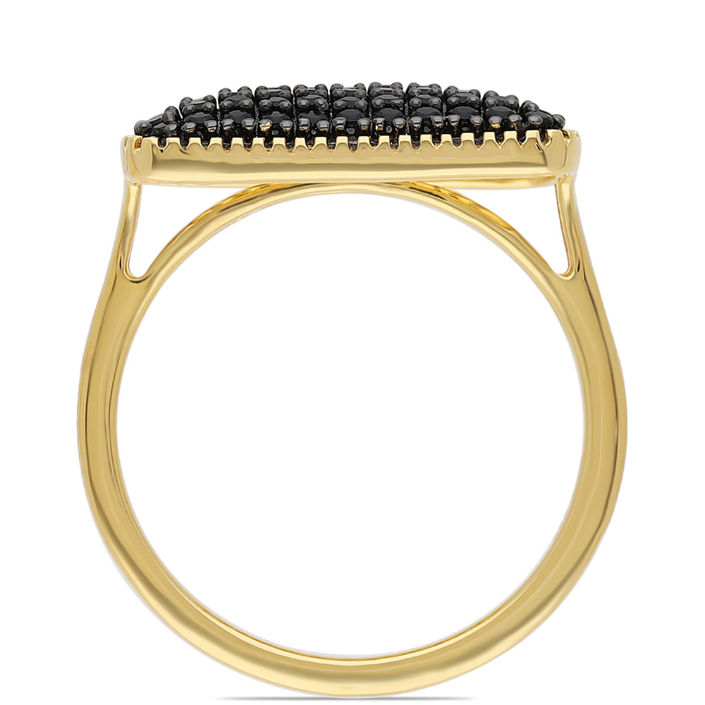 Anillo de Plata Bañada en Oro con Espinela Negra 3 