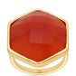 Anillo de Plata Bañada en Oro con Ónice rojo