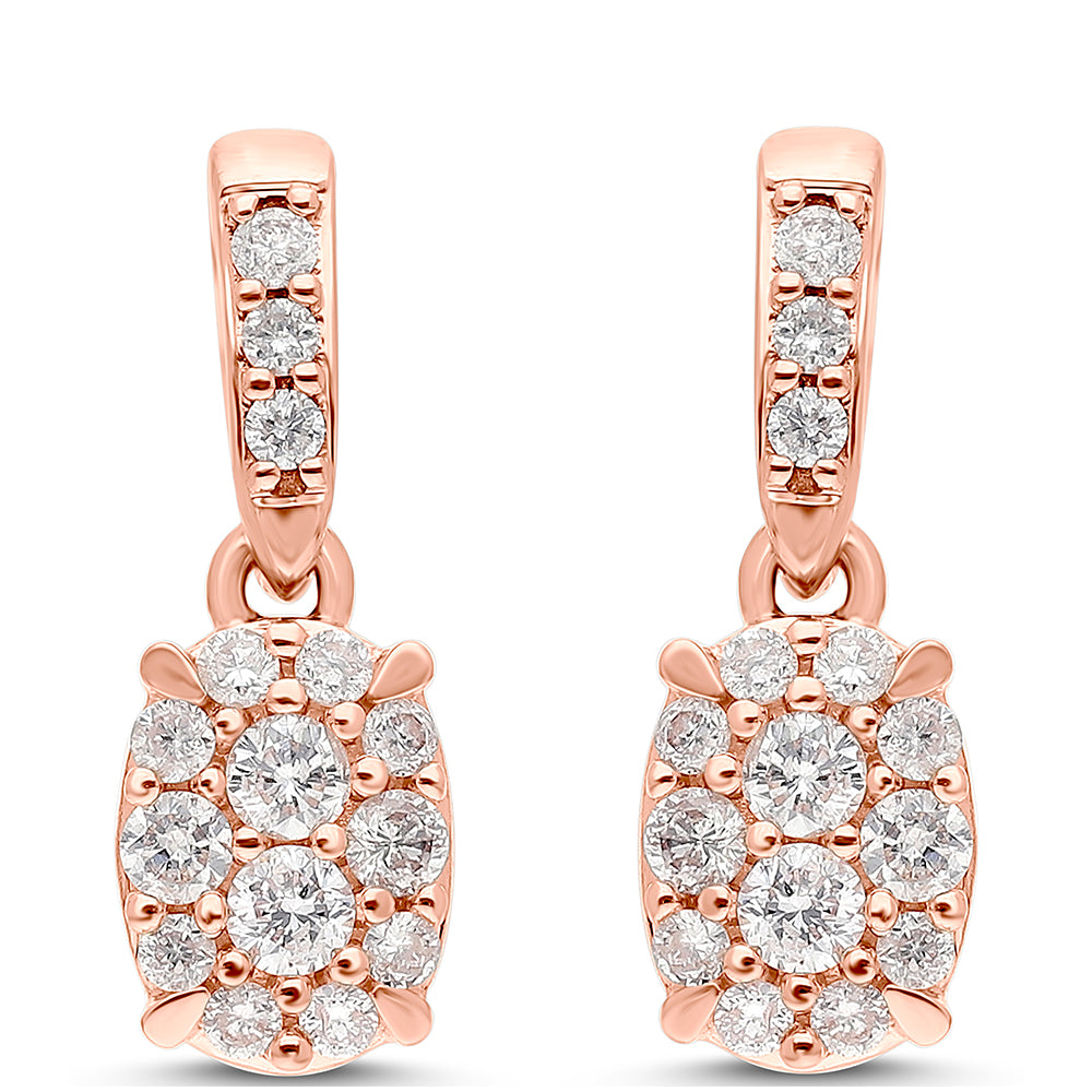 Pendientes de Oro 9K con Diamante Rosa 1 