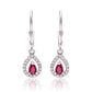 Pendientes de Plata con Rubí de Madagascar y Topacio Blanco