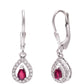 Pendientes de Plata con Rubí de Madagascar y Topacio Blanco