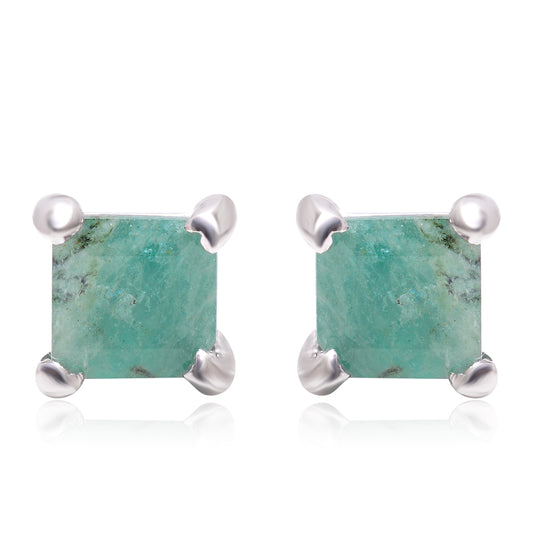 Pendientes de Plata con Esmeralda de Brasil