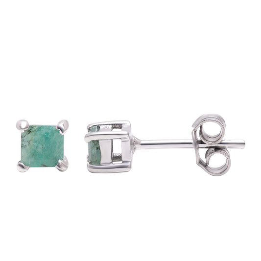 Pendientes de Plata con Esmeralda de Brasil