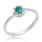 Anillo de Plata con Esmeralda de Brasil y Topacio Blanco