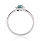 Anillo de Plata con Esmeralda de Brasil y Topacio Blanco