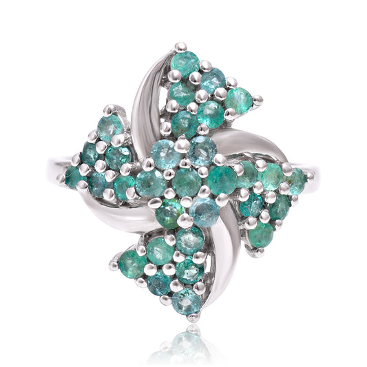Anillo de Plata con Esmeralda de Brasil