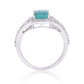 Anillo de Plata con Esmeralda de Brasil y Topacio Blanco