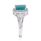 Anillo de Plata con Esmeralda de Brasil y Topacio Blanco