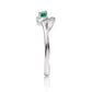 Anillo de Plata con Esmeralda de Brasil y Topacio Blanco