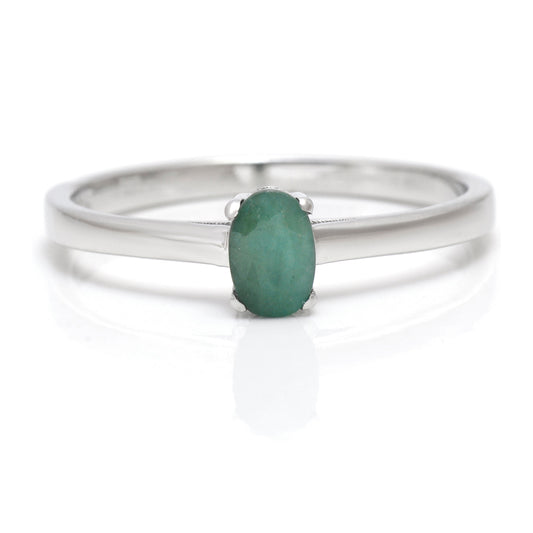 Anillo de Plata con Esmeralda de Brasil