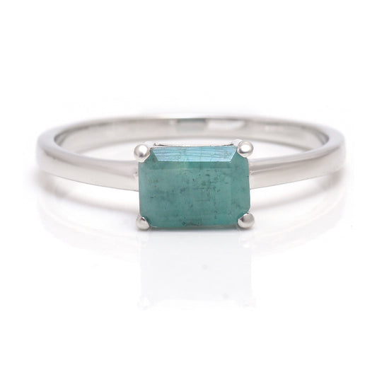 Anillo de Plata con Esmeralda de Brasil