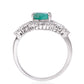 Anillo de Plata con Esmeralda de Brasil y Topacio Blanco