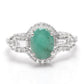 Anillo de Plata con Esmeralda de Brasil y Topacio Blanco
