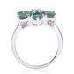 Anillo de Plata con Esmeralda de Brasil y Topacio Blanco