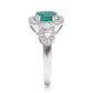 Anillo de Plata con Esmeralda de Brasil y Topacio Blanco