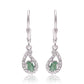 Pendientes de Plata con Esmeralda de Brasil y Topacio Blanco
