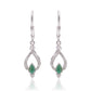 Pendientes de Plata con Esmeralda de Brasil y Topacio Blanco