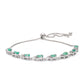 Pulsera de Plata con Esmeralda de Brasil y Topacio Blanco