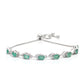 Pulsera de Plata con Esmeralda de Brasil y Topacio Blanco