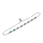 Pulsera de Plata con Esmeralda de Brasil y Topacio Blanco