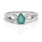 Anillo de Plata con Esmeralda de Brasil y Topacio Blanco