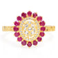 Anillo de Plata Bañada en Oro con Rubí de Madagascar y Topacio Blanco