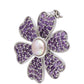 Broche de Plata con Amatista de Marruecos y Perla blanca de agua dulce