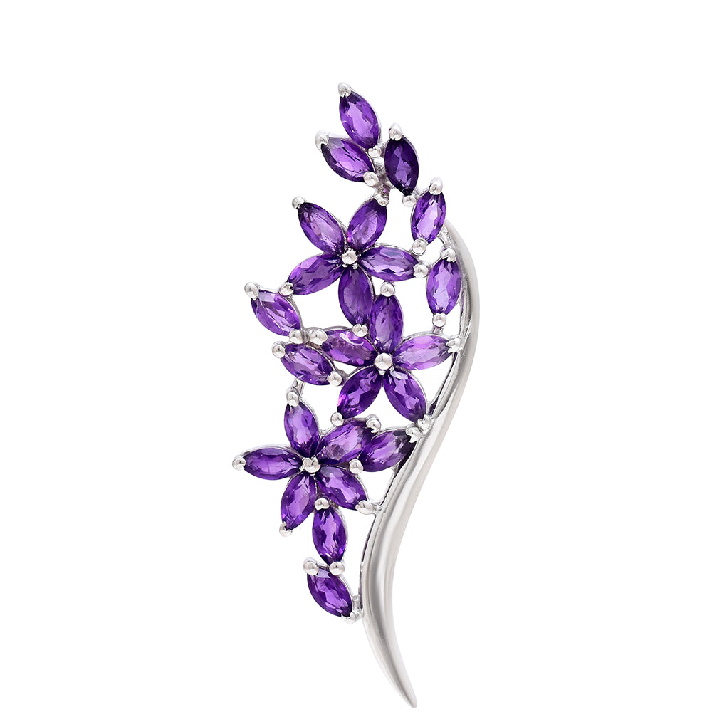 Broche de Plata con Amatista de Marruecos