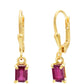 Pendientes de Plata Bañada en Oro con Rubí de Madagascar