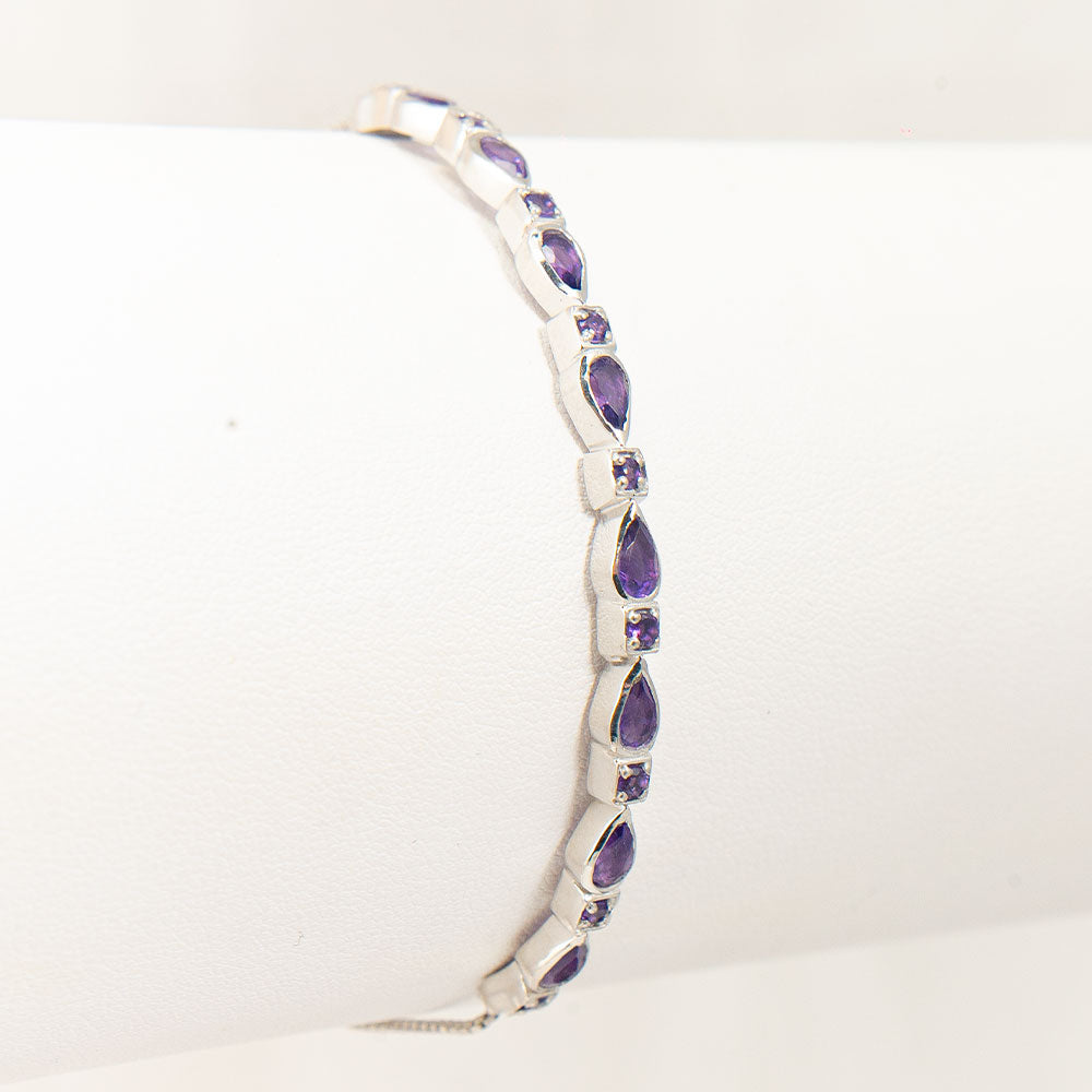 Brazalete de Plata con Amatista de Marruecos