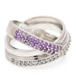 Anillo de Plata con Amatista de Marruecos y Topacio Blanco