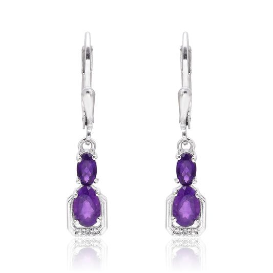 Pendientes de Plata con Amatista de Marruecos