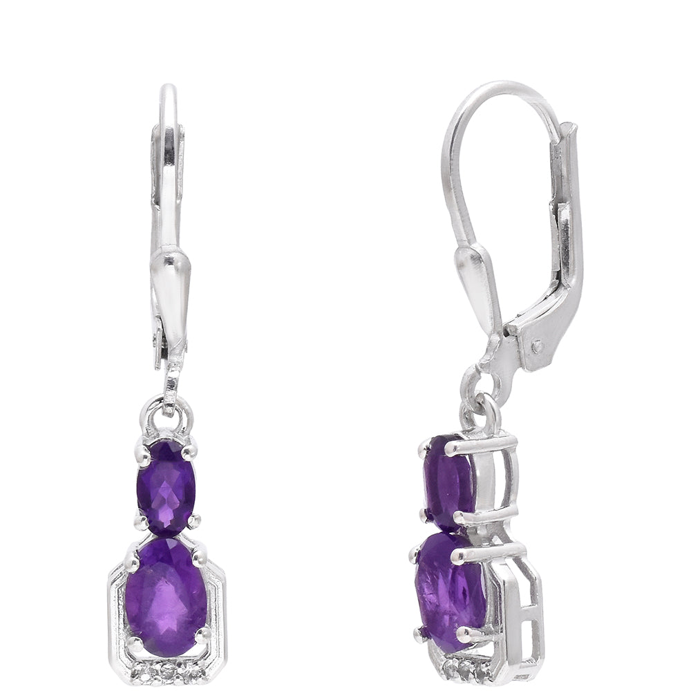 Pendientes de Plata con Amatista de Marruecos