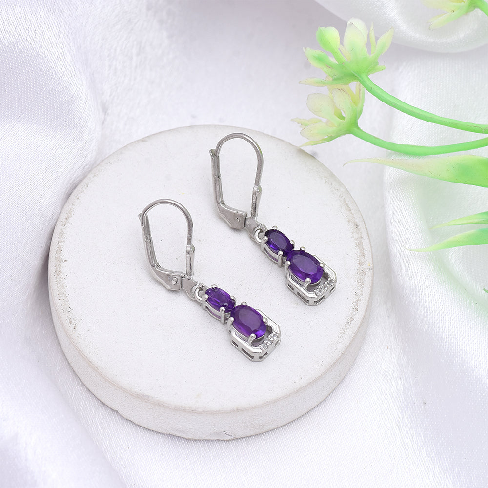 Pendientes de Plata con Amatista de Marruecos 5 