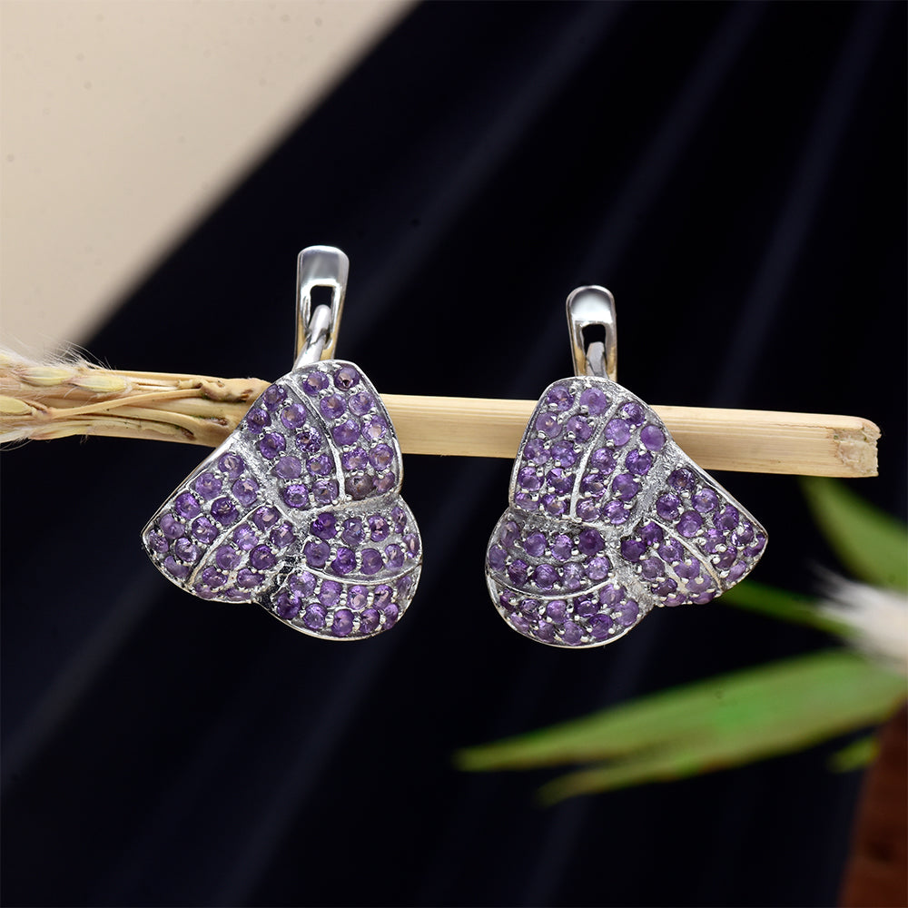 Pendientes de Plata con Amatista de Marruecos 8 