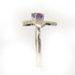 Anillo de Plata con Amatista de Marruecos y Topacio Blanco