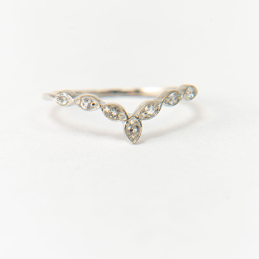 Conjunto de Plata con Amatista de Marruecos y Topacio Blanco ( Anillo ) 7 