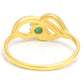 Anillo de Plata Bañada en Oro con Esmeralda de Brasil