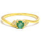Anillo de Plata Bañada en Oro con Esmeralda de Brasil y Topacio Blanco