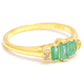 Anillo de Plata Bañada en Oro con Esmeralda de Brasil y Topacio Blanco