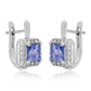 Pendientes de Plata con Tanzanita AAA y Topacio Blanco